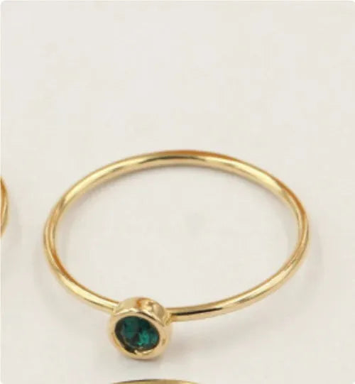 14K gilded copper DIY knuckle ring in choice of four zircon colours and five US sizes