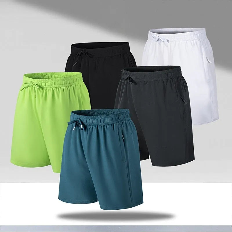 Man wearing loose black quick-dry sports shorts with an elastic waistband