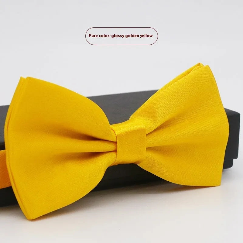 Solid colour formal bow tie with flat head design in polyester fabric