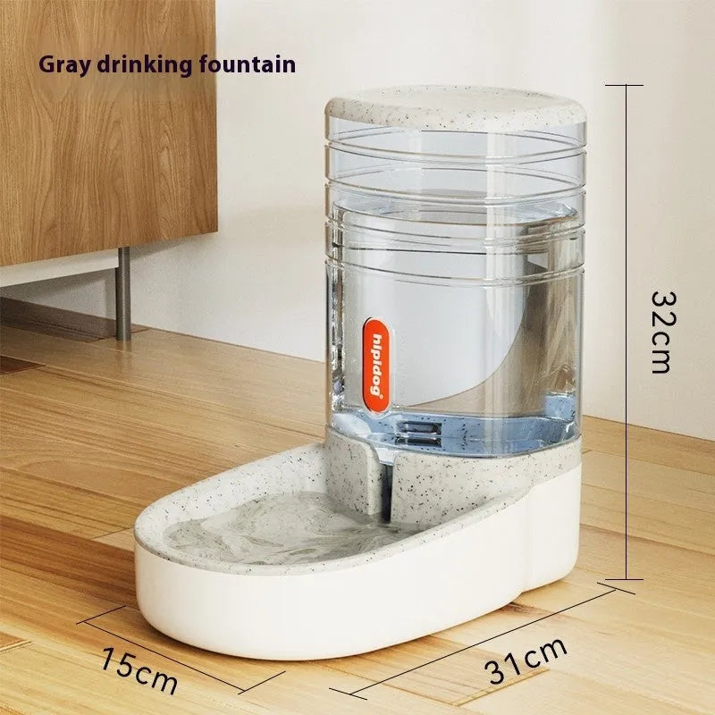 Grey automatic pet water fountain with 3.8L capacity for cats and dogs