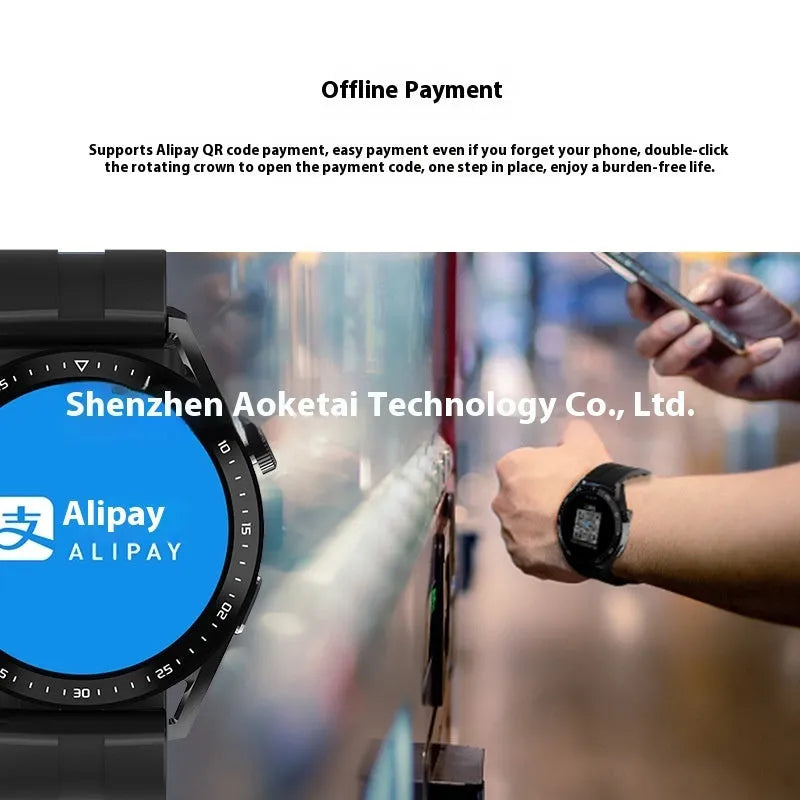 Smart watch with TFT screen and touch button, available in multiple colours including black and silver gray