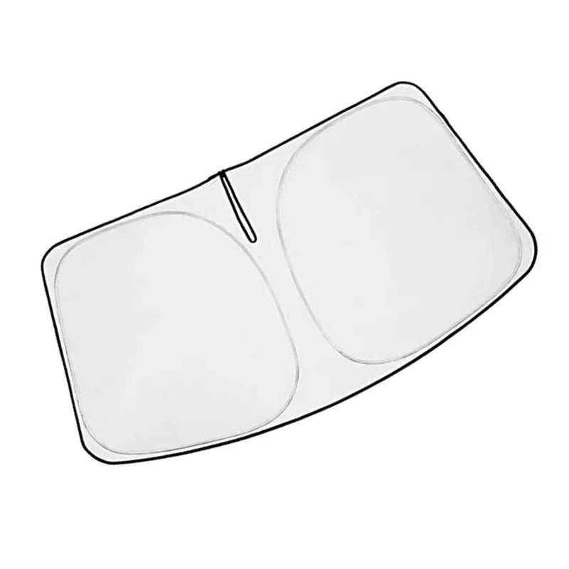 Silver tape car windshield sunshade for NOAH XOVY 90 series vehicles folded for storage