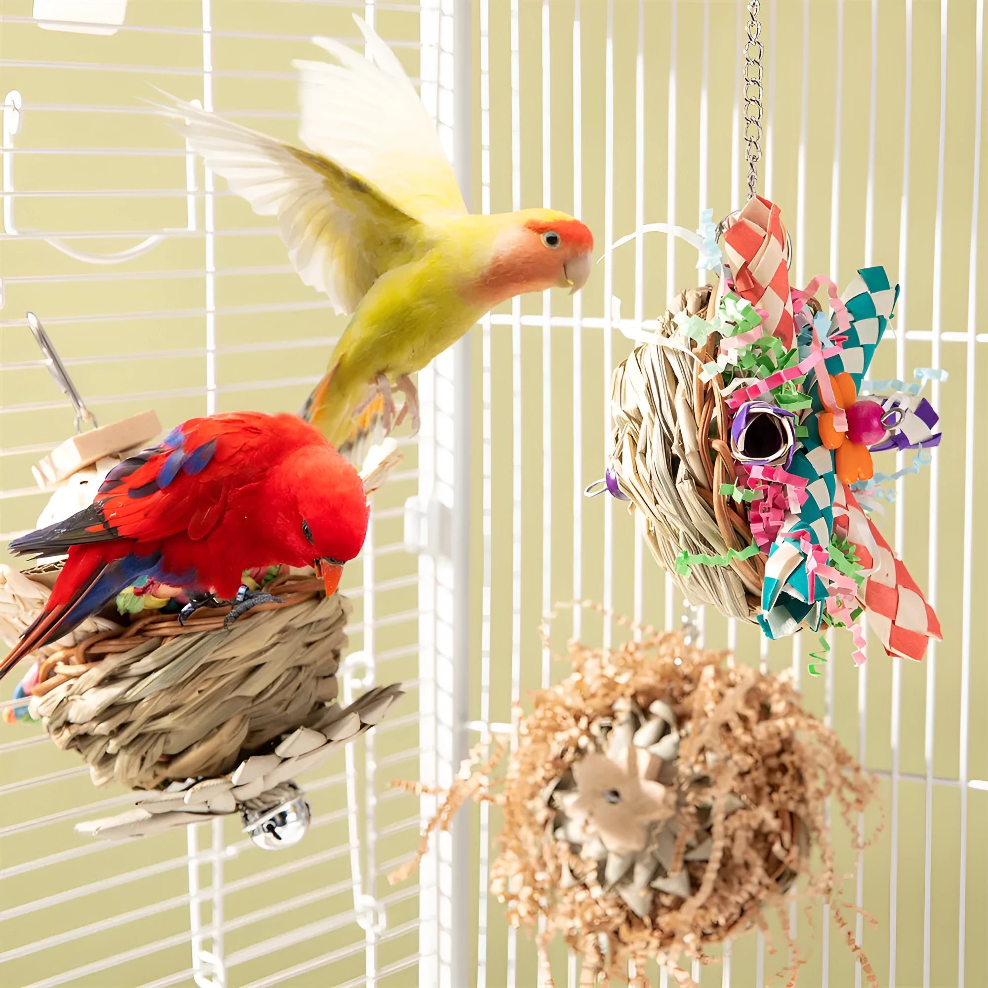Three-type parrot gnawing toy bundle for medium to large birds