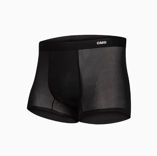 Men's antibacterial seamless sports underwear in four colours: black, blue, green, and silver.