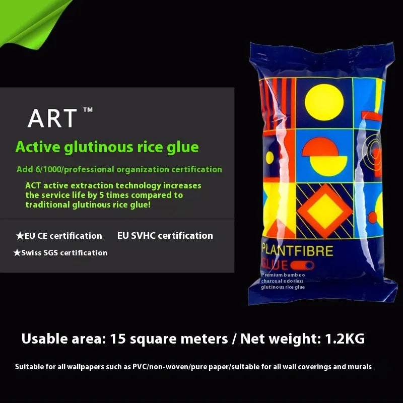 Glue E formaldehyde-free glutinous rice wallpaper adhesive in a 3-roll pack
