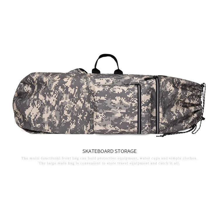 Waterproof nylon skateboard backpack for yoga and outdoor sports with multiple colour options