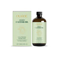 100ml glass dropper bottle of golden castor and jojoba oil blend for skincare and hair.