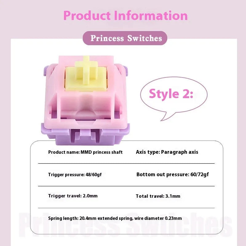 MMD Princess mechanical keyboard linear switch for custom keyboard builds