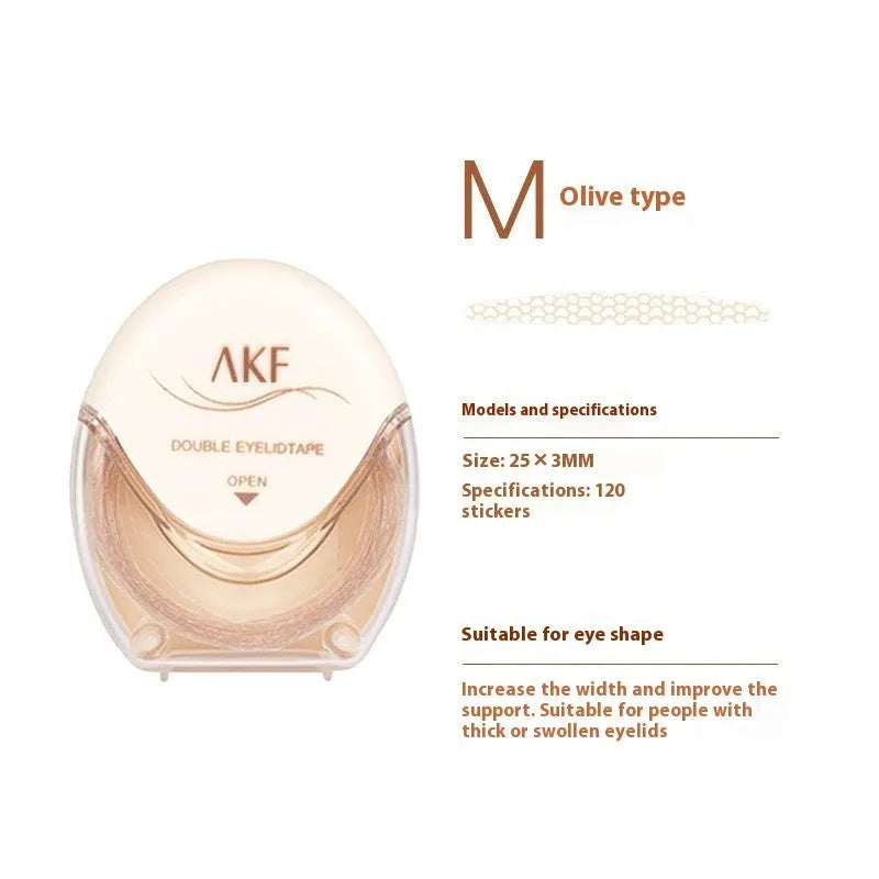 Double eyelid stickers invisible natural lace adhesive strips in Crescent and Olive shapes 120 count
