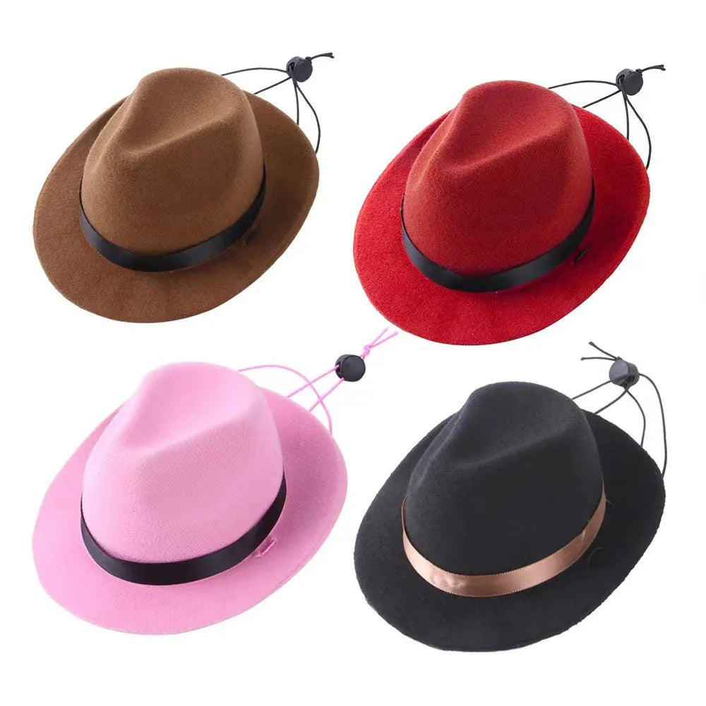 Mini pet sun protection hat in woolen felt with 155cm diameter for small dogs and cats