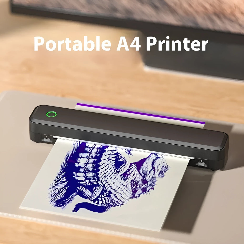 Bluetooth thermal printer for mobile phones in black or white with compact 295mm length