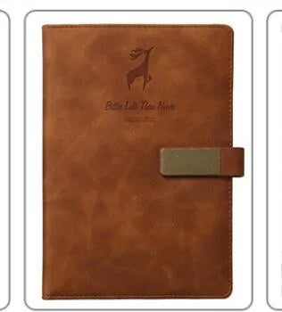 Deer Head PU leather notebook with 120 sheets and embossed cover in A5 size