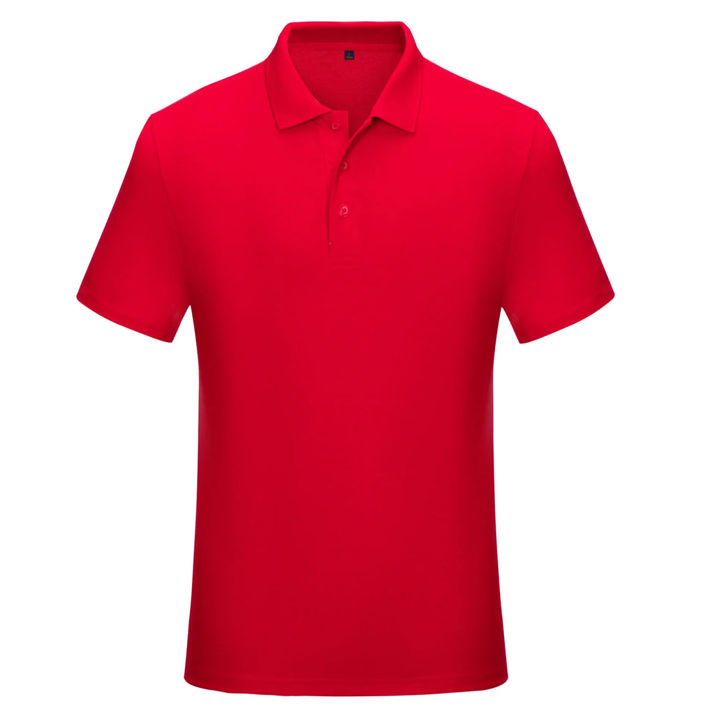Cotton short sleeve polo shirt in solid colour for office work uniform