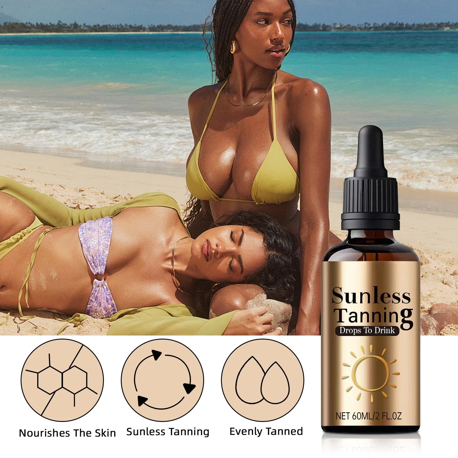 Black 60ml oral drops bottle for unisex outdoor medical aid and family care