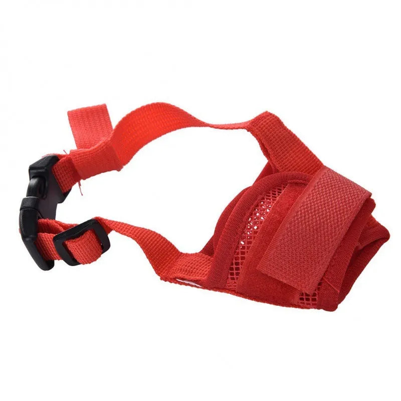 Adjustable plastic dog muzzle in various colours and sizes for biting and barking control