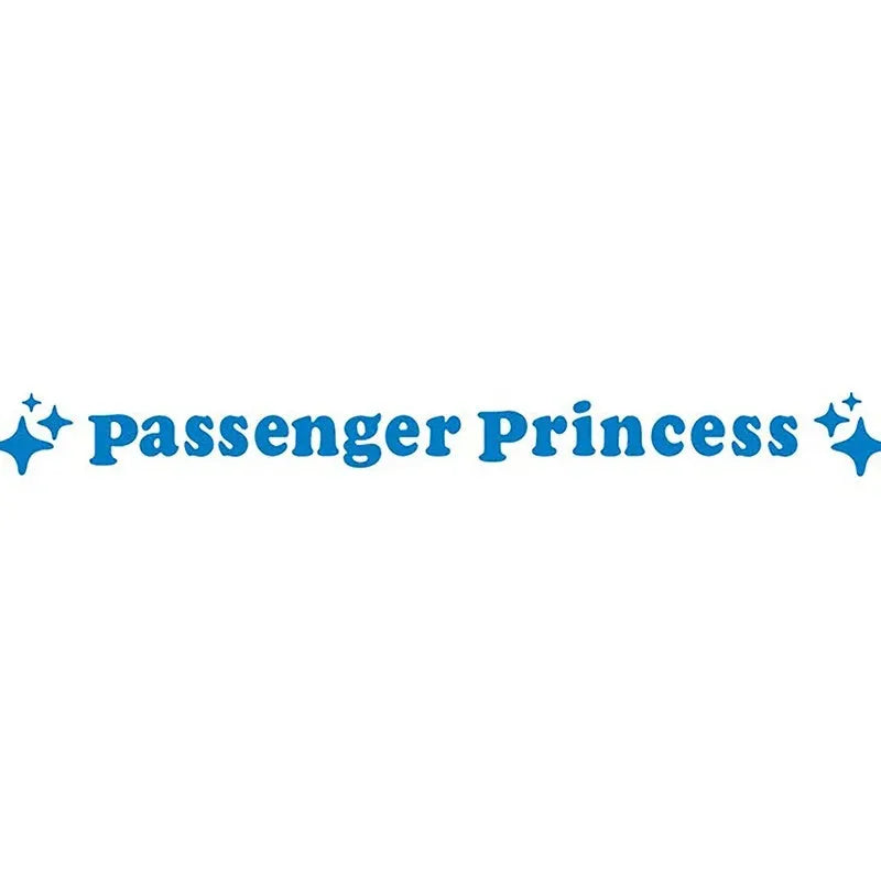 Passenger Princess rearview mirror decorative sticker in reflective colours, 12.5cm diameter