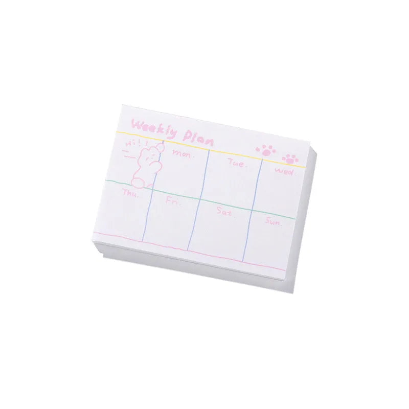 Cartoon hand account sticky notes in six designs showing multiple size options