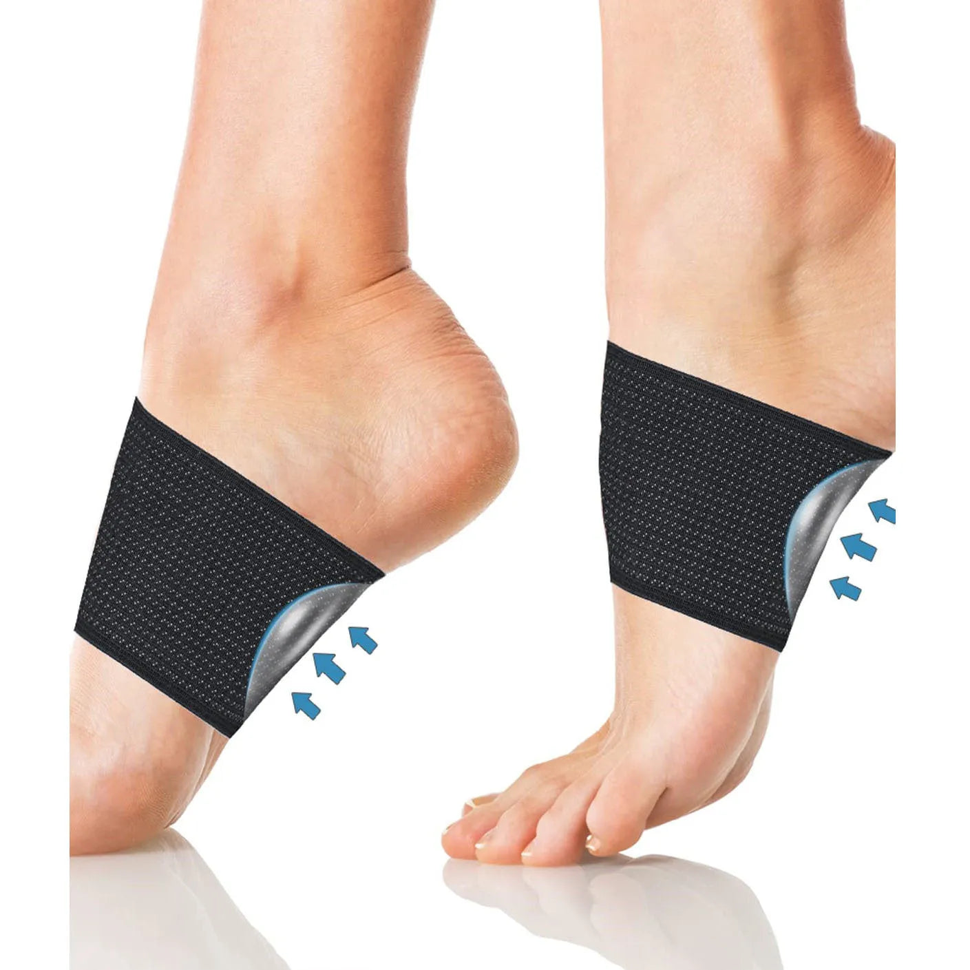 PU elastic foot support bandage with heart-shaped pad for arch support