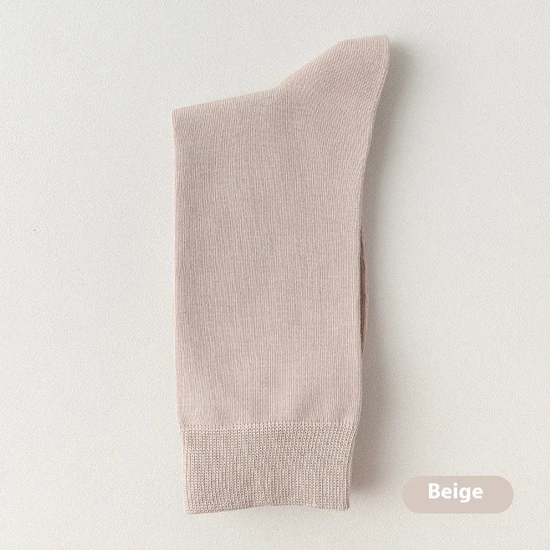 Men's pure cotton mid-calf business socks in solid colours with sweat absorption and deodorant function