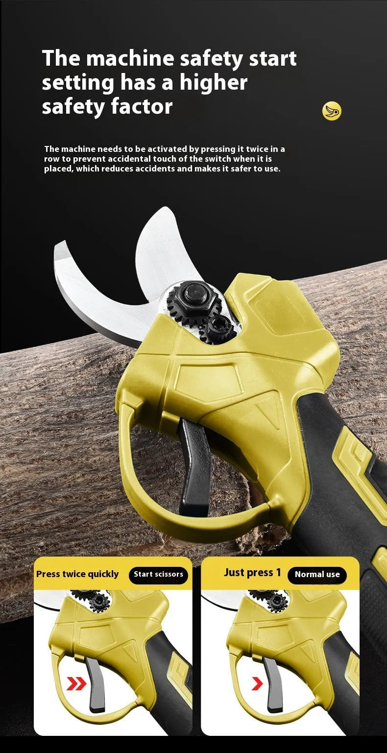 Wireless electric pruning clippers with lithium battery and plastic storage case