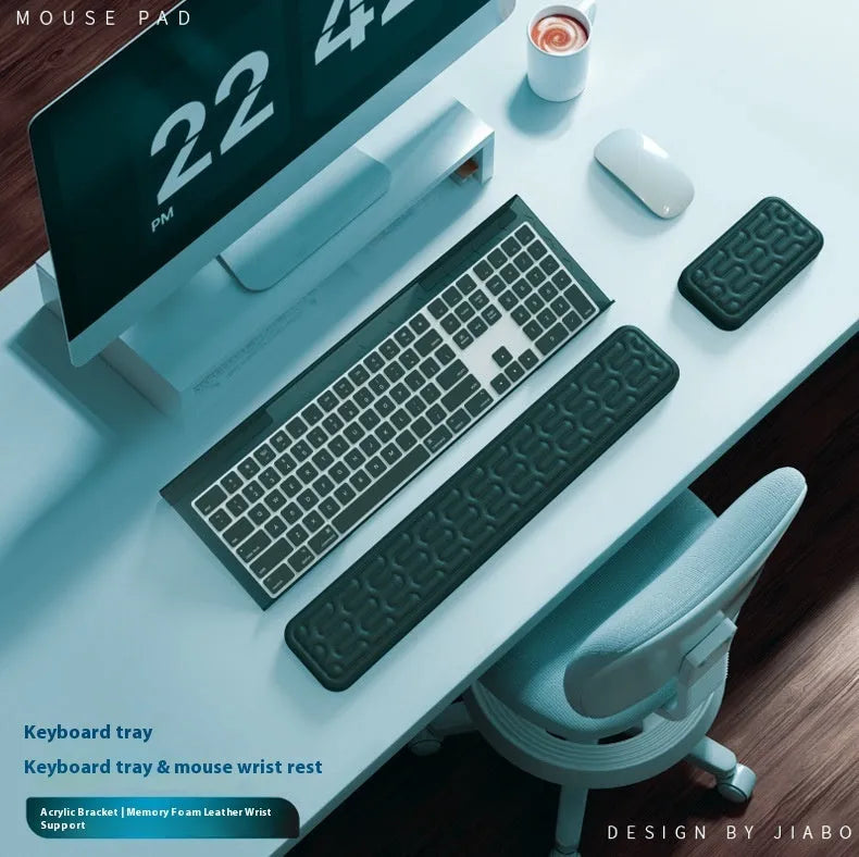Double-sided memory foam wrist pad for keyboard and mouse in multiple colour options