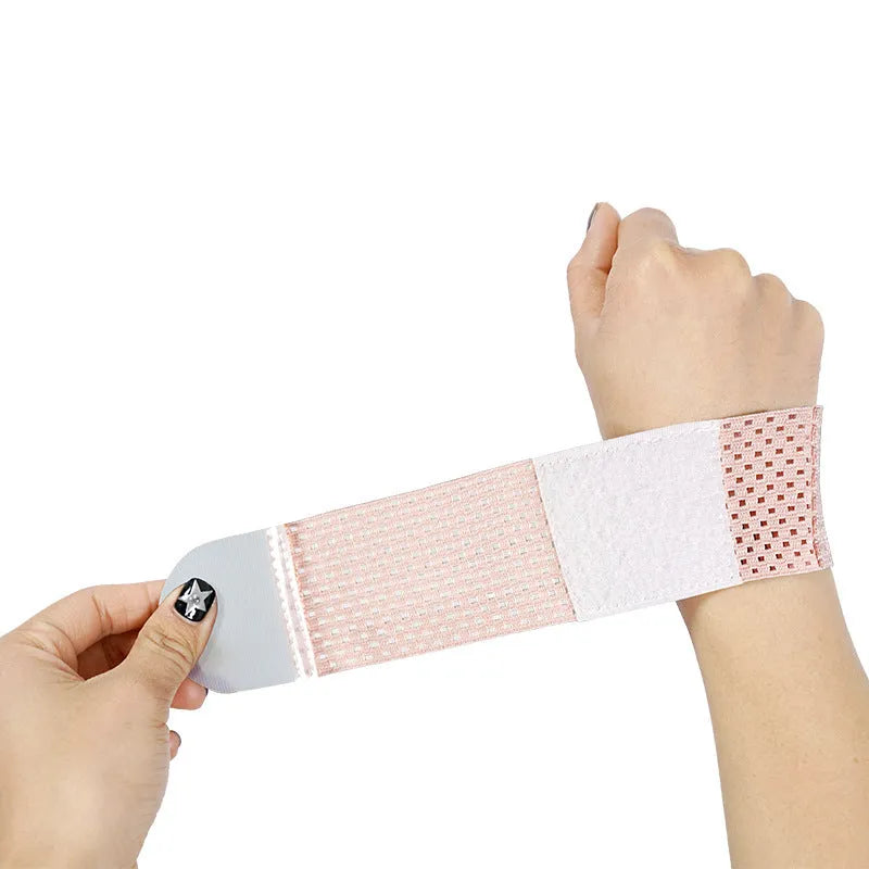 High elastic athletic wristguards in black, grey, and pink colours for sports wrist protection