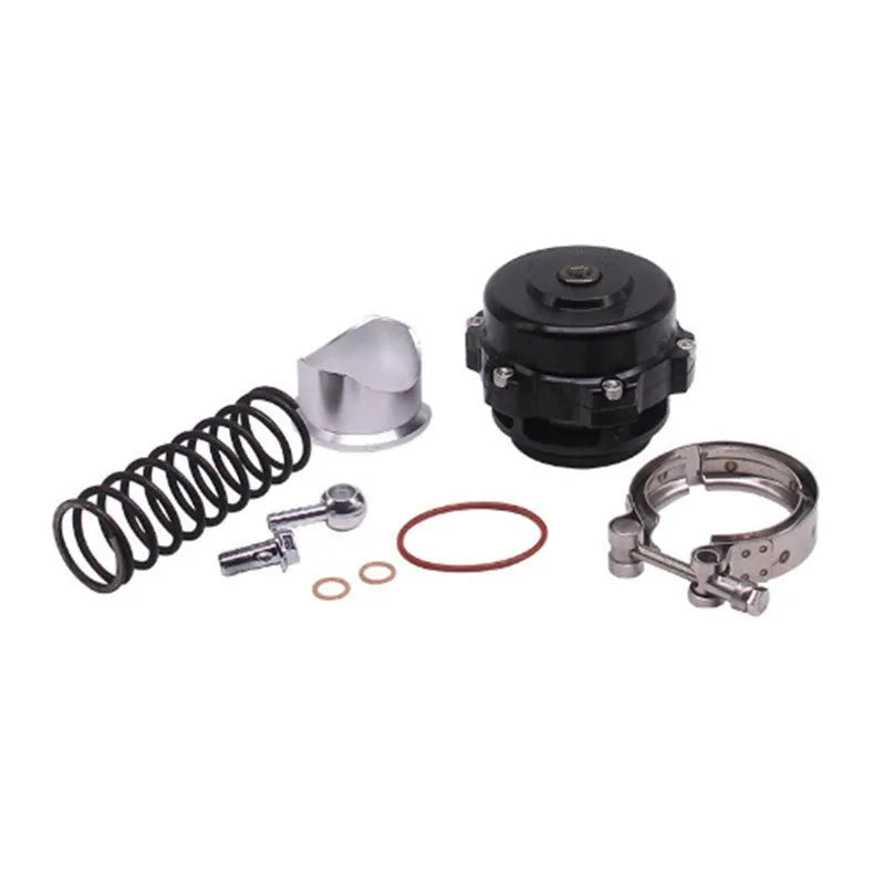 Aluminium alloy automotive pressure relief valve measuring 50mm, shown in a choice of colours.