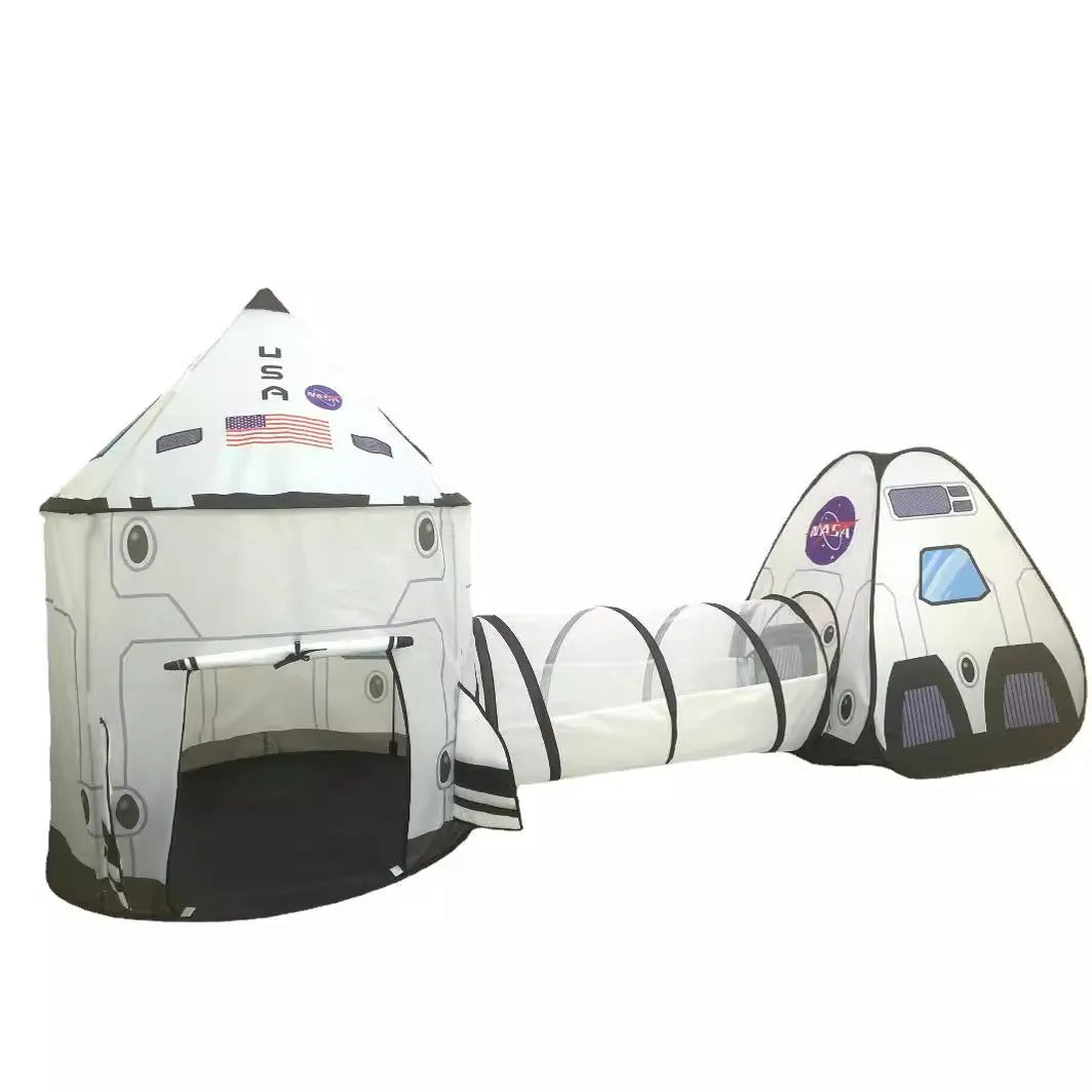 Foldable children's tent indoor game house robot three-piece set with tunnel and triangle on floor