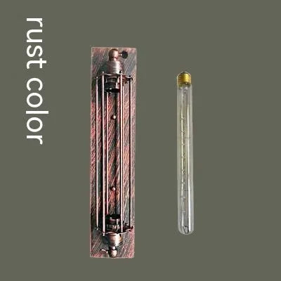 Industrial retro iron wall lamp in black, bronze, rust, or silver colour options