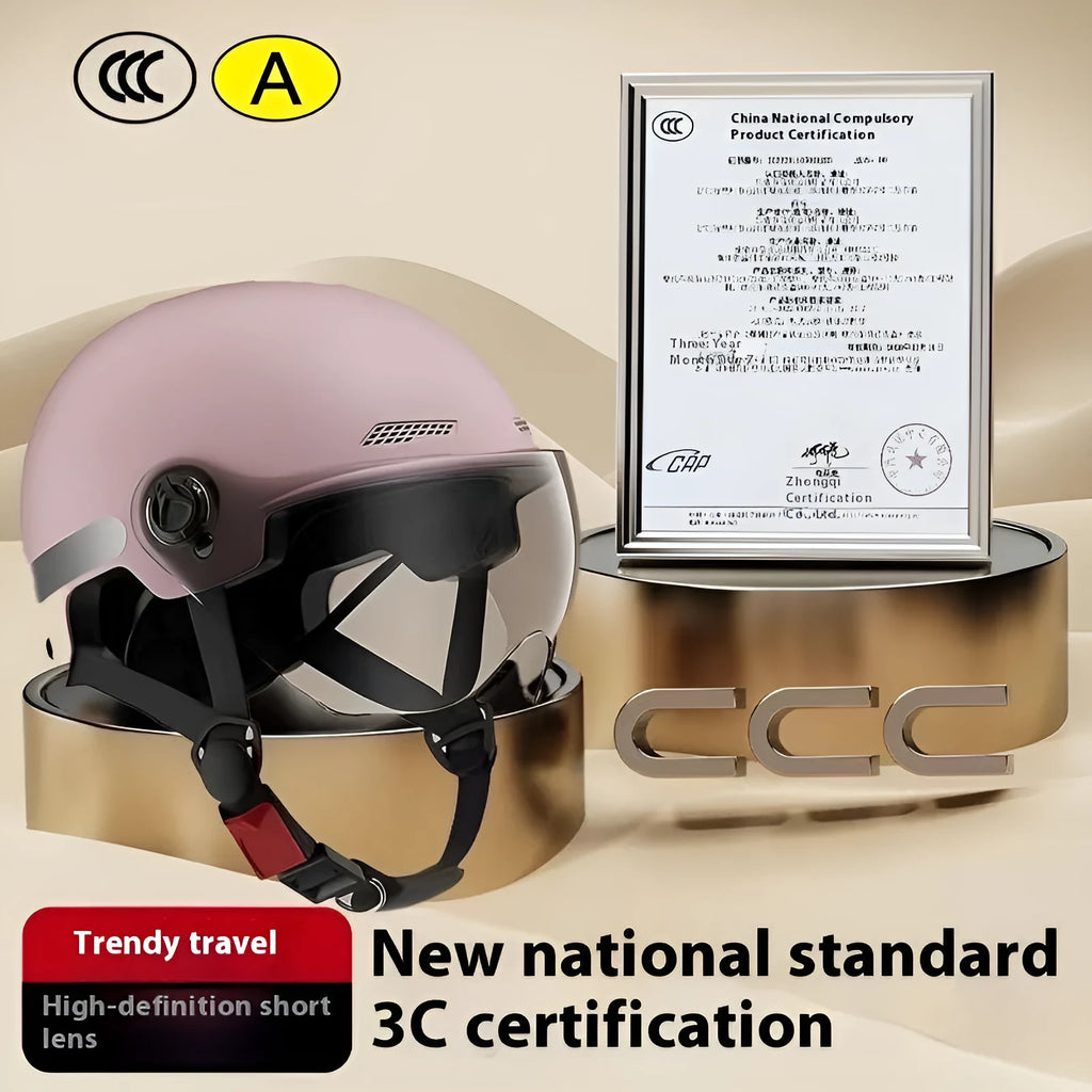 3C certified polypropylene motorcycle helmet with sun protection for electric vehicle commuting
