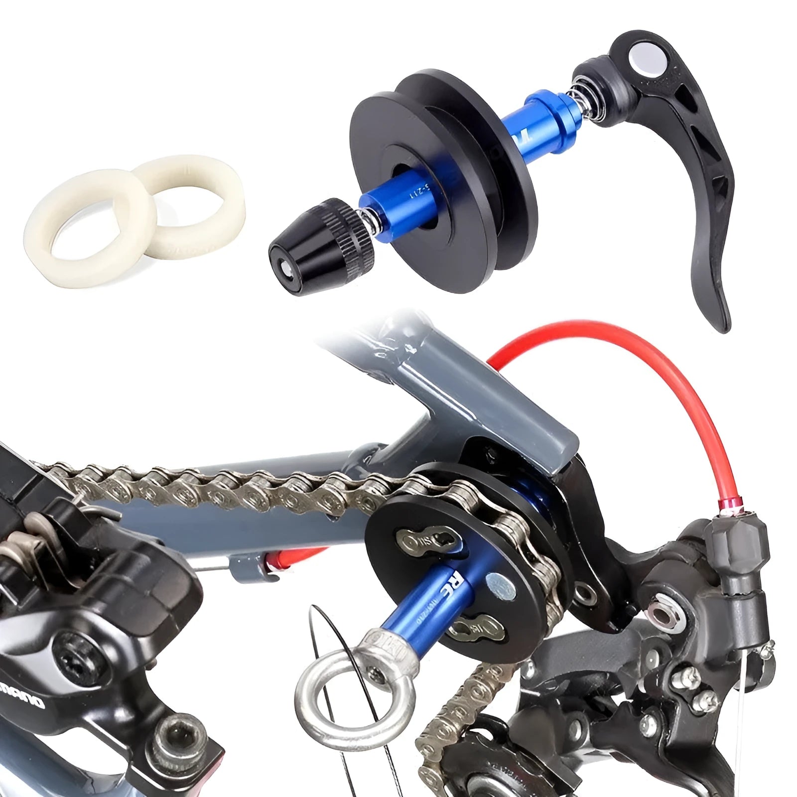 Aluminium alloy bicycle chain holder tool with multiple maintenance functions