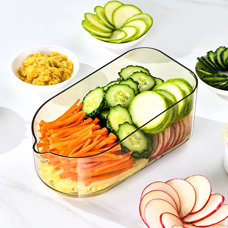 Transparent green multifunction vegetable cutter with stainless steel blade and 1.5-litre bowl