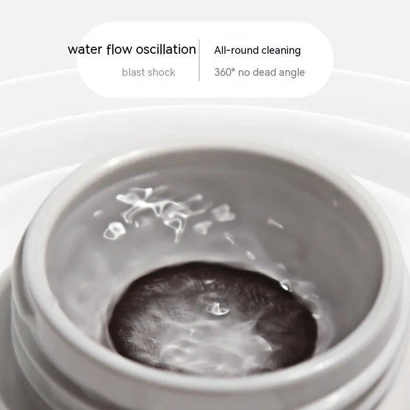 Automatic glasses cleaning machine with ultrasonic flushing in plastic housing measuring 85x65x30mm