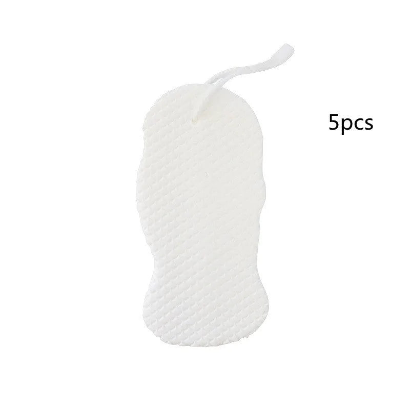 3D fish scale pattern bath sponge ball in white, grey, pink, and light blue colours