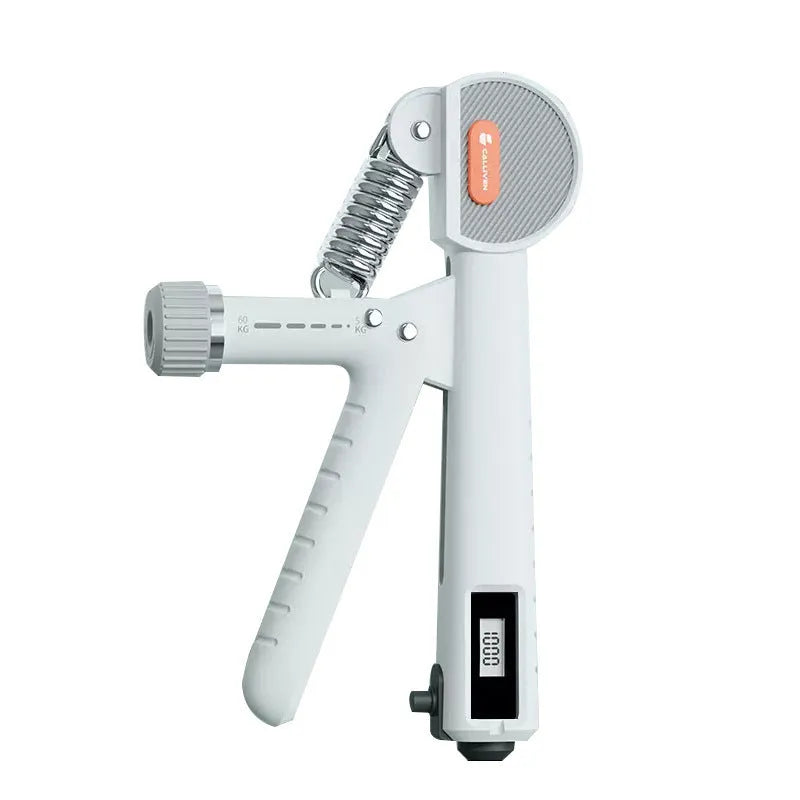 Adjustable spring hand grip trainer in ABS plastic for fitness and therapeutic hand massage