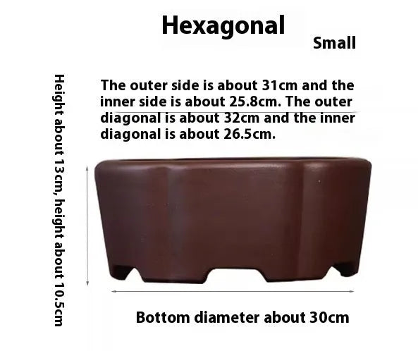 Purple clay square succulent bonsai pot with classical design for plant display