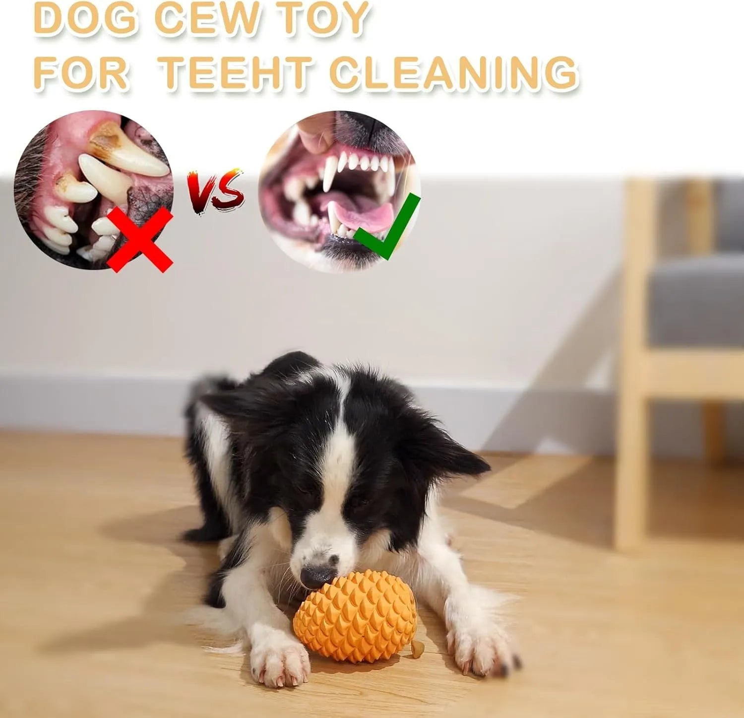Natural rubber pine cone shaped dog chew toy with treat dispenser hole