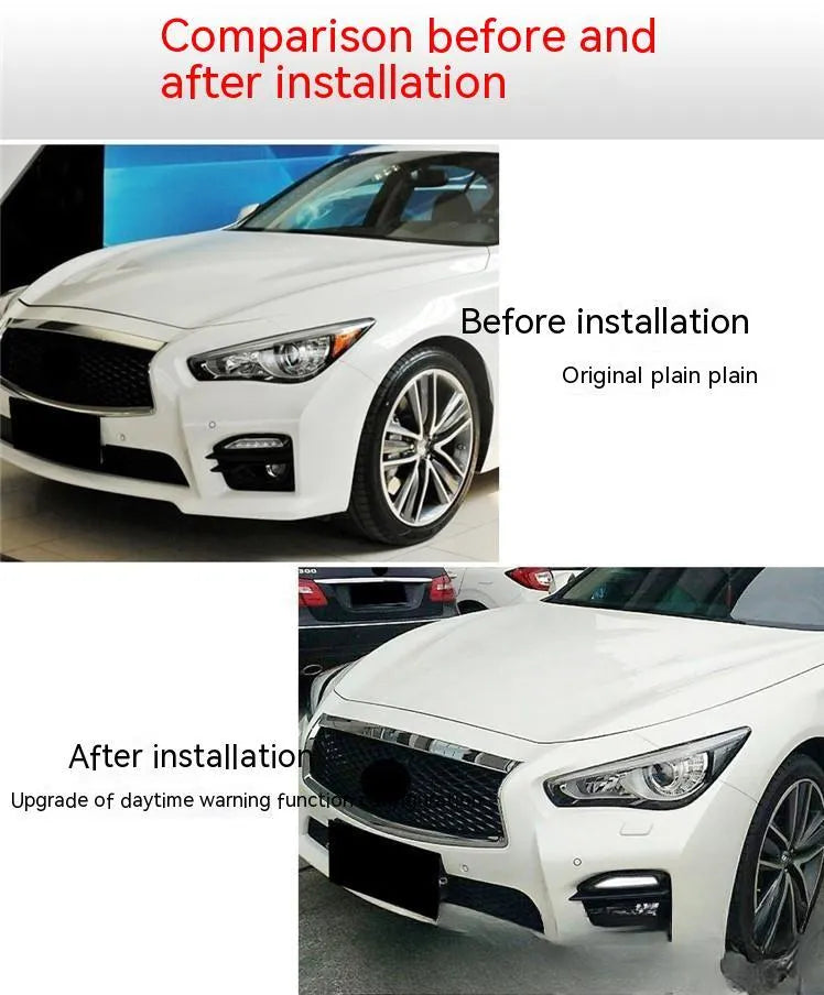 Infiniti Q50 Q70 front bumper LED daytime running and turn signal lamp unit with ABS housing