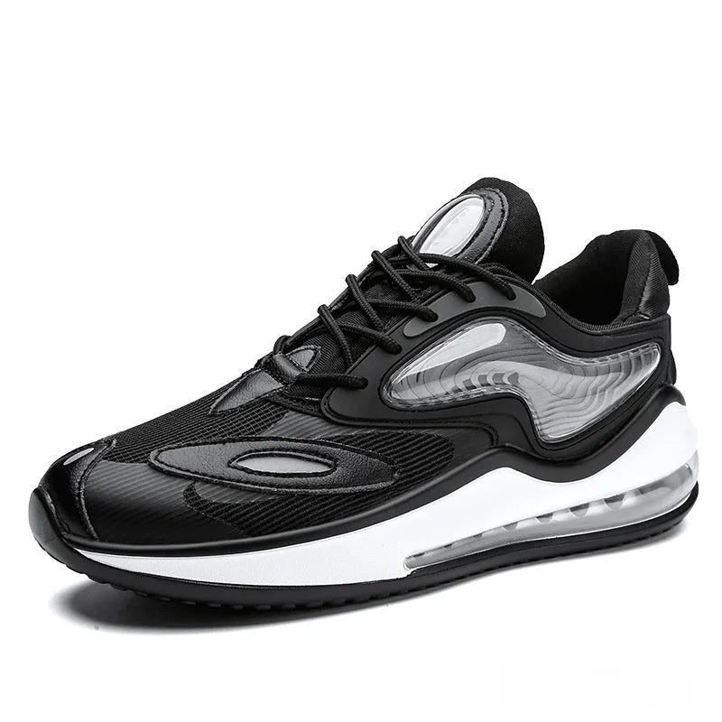 Men's summer air cushion casual shoes in Space Black and Space White colours with rubber sole