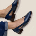 Women's casual shallow mouth side empty flats in solid colour artificial PU