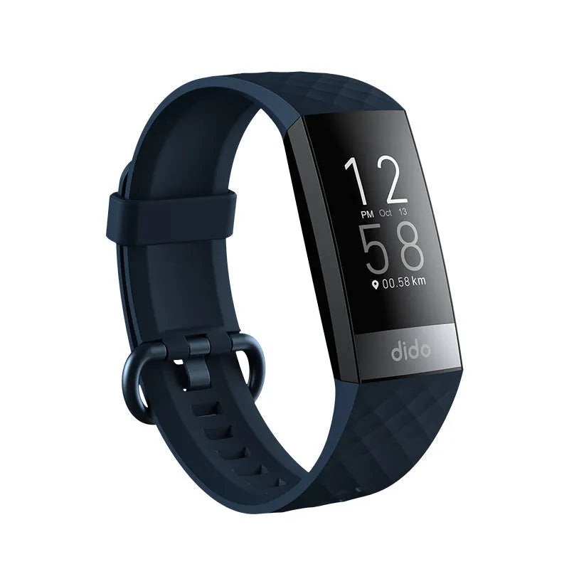 Y6 Black smart bracelet with screen displaying health metrics like ECG, blood pressure, and blood oxygen.
