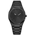 Men's business casual quartz watch with steel belt strap showing 10mm thickness
