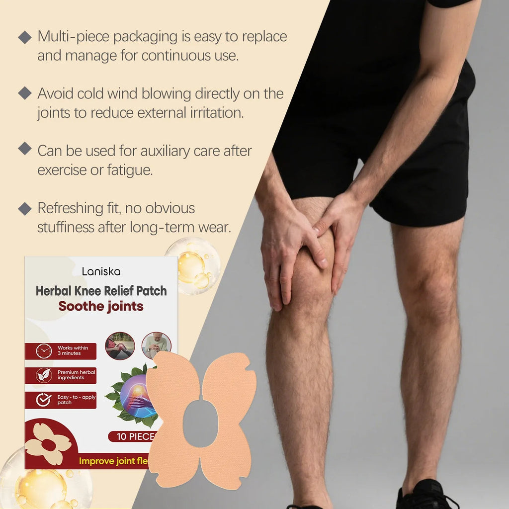 LANISKA herbal joint bandage 10-pack with moxa leaf and menthol formulation in storage box
