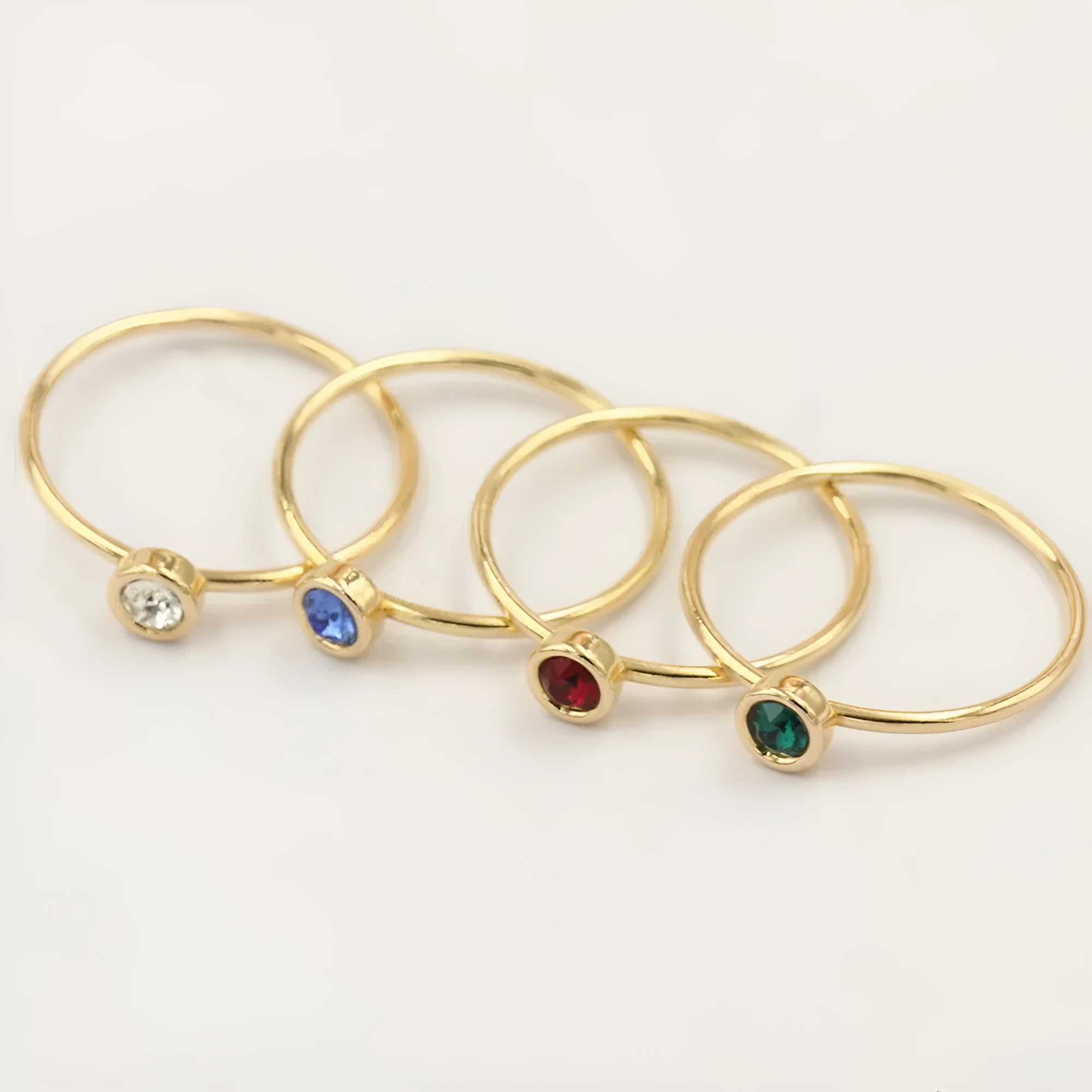 14K gilded copper DIY knuckle ring in choice of four zircon colours and five US sizes