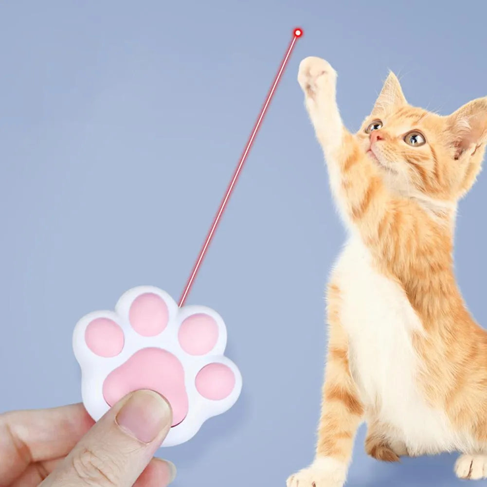 USB rechargeable infrared laser teaser toy for cats with keychain attachment