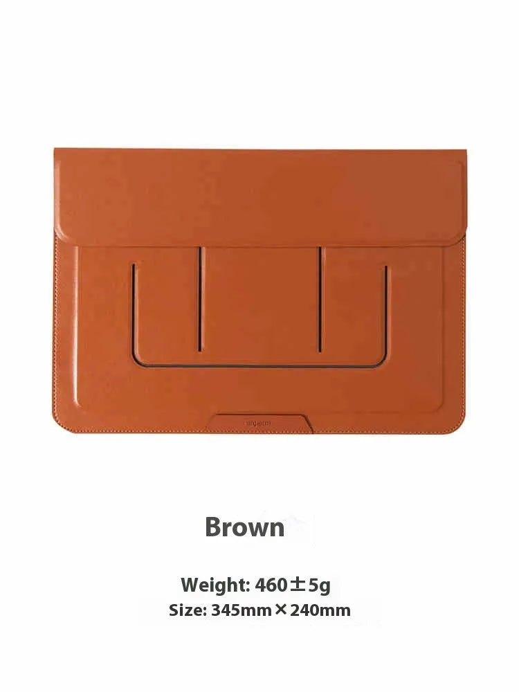 Integrated black laptop bracket bag with stand for 13.3 inch notebooks.