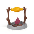 Barbecue-style cat food feeder toy with tumbling leakage mechanism for interactive feeding