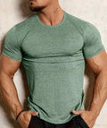 Men's quick-dry stretch polyester t-shirt in black, grey, green or pink colours