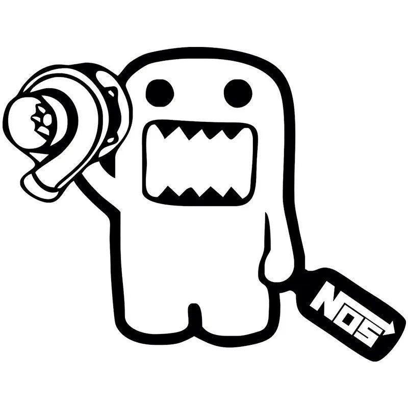 Creative cartoon automobile sticker measuring 15 by 12 centimetres in black or white colour