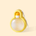 Green portable pet travel water bottle with pull-out drinking bowl for dogs